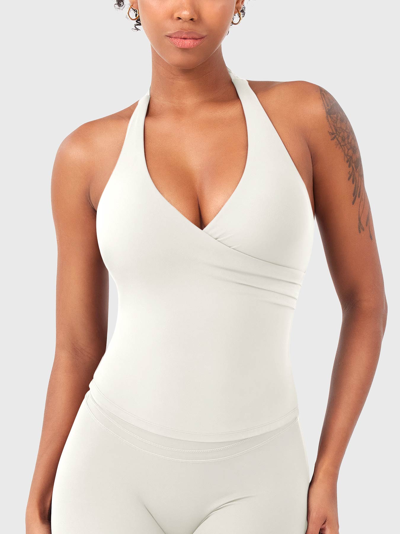 Velouré Elevine V Neck Halter Tank