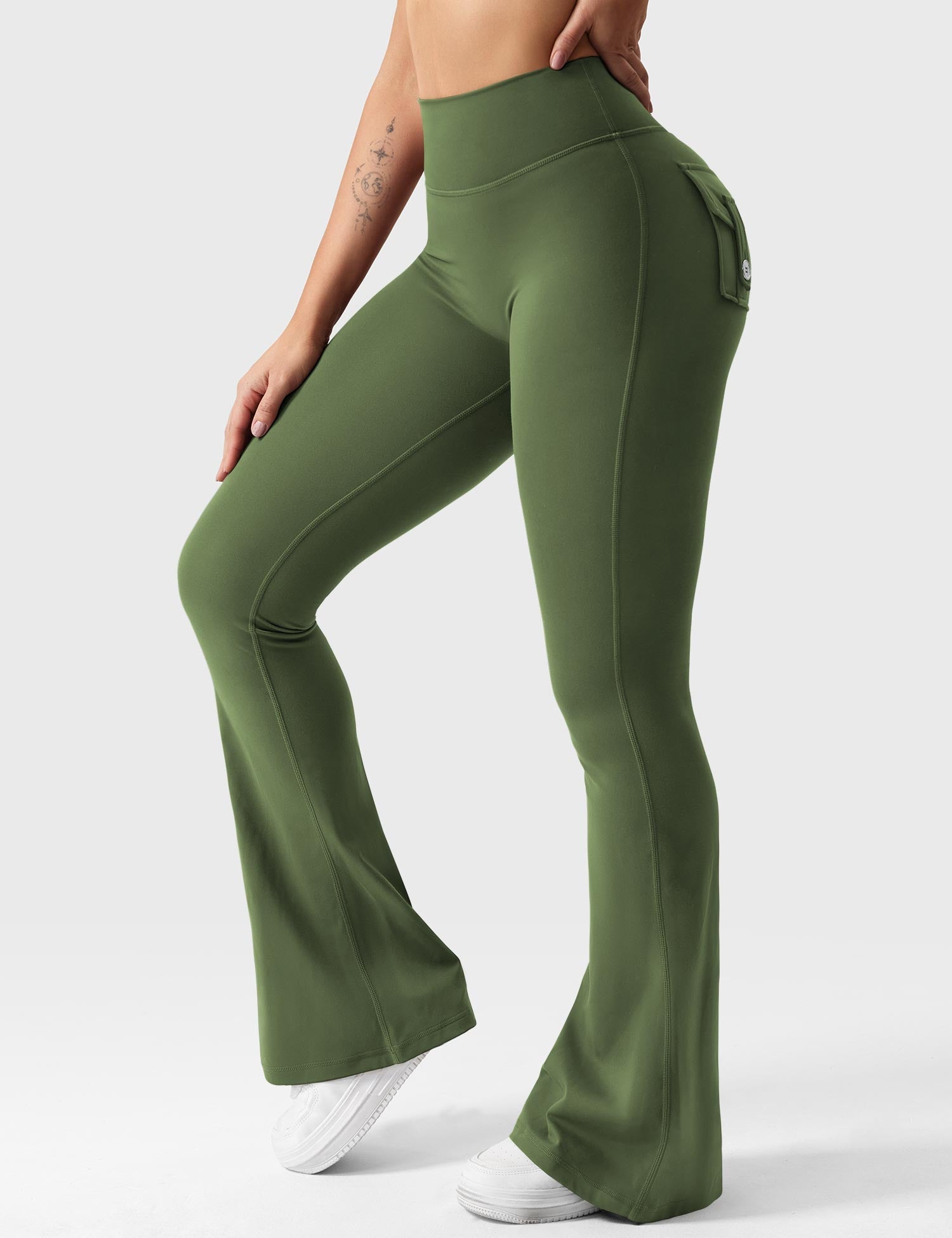 Velouré Brittany Flared Leggings with Pockets