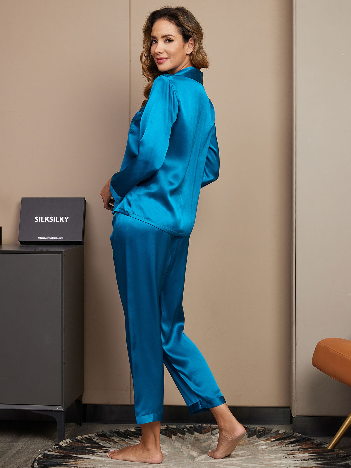 Women's Pure Silk Long Sleeve Pajamas Set
