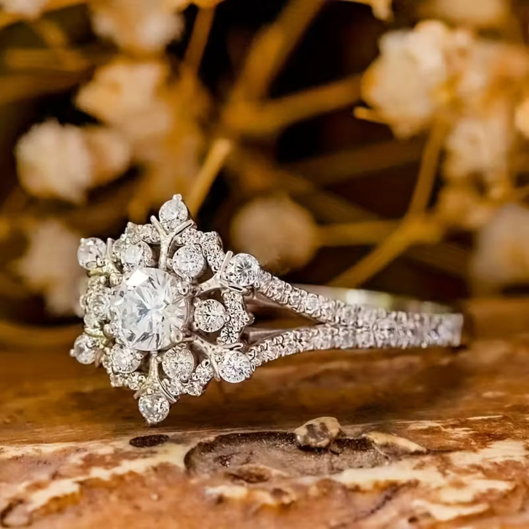Floral Diamond Promise Ring