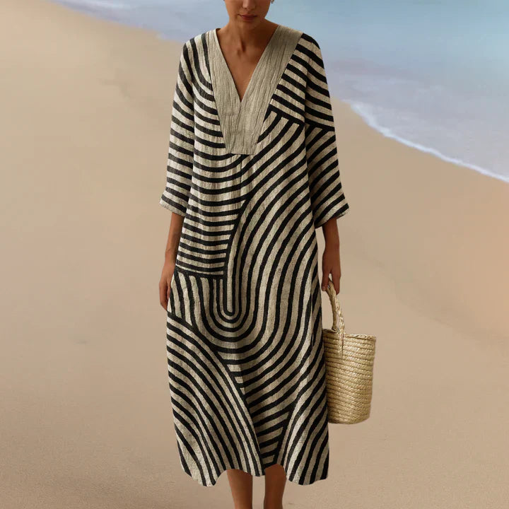 ELARA™ | MONOCHROME MAXI DRESS