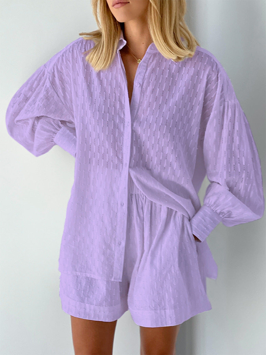 CHARLOTTE | BREEZY SHIRT & SHORTS LOUNGE SET