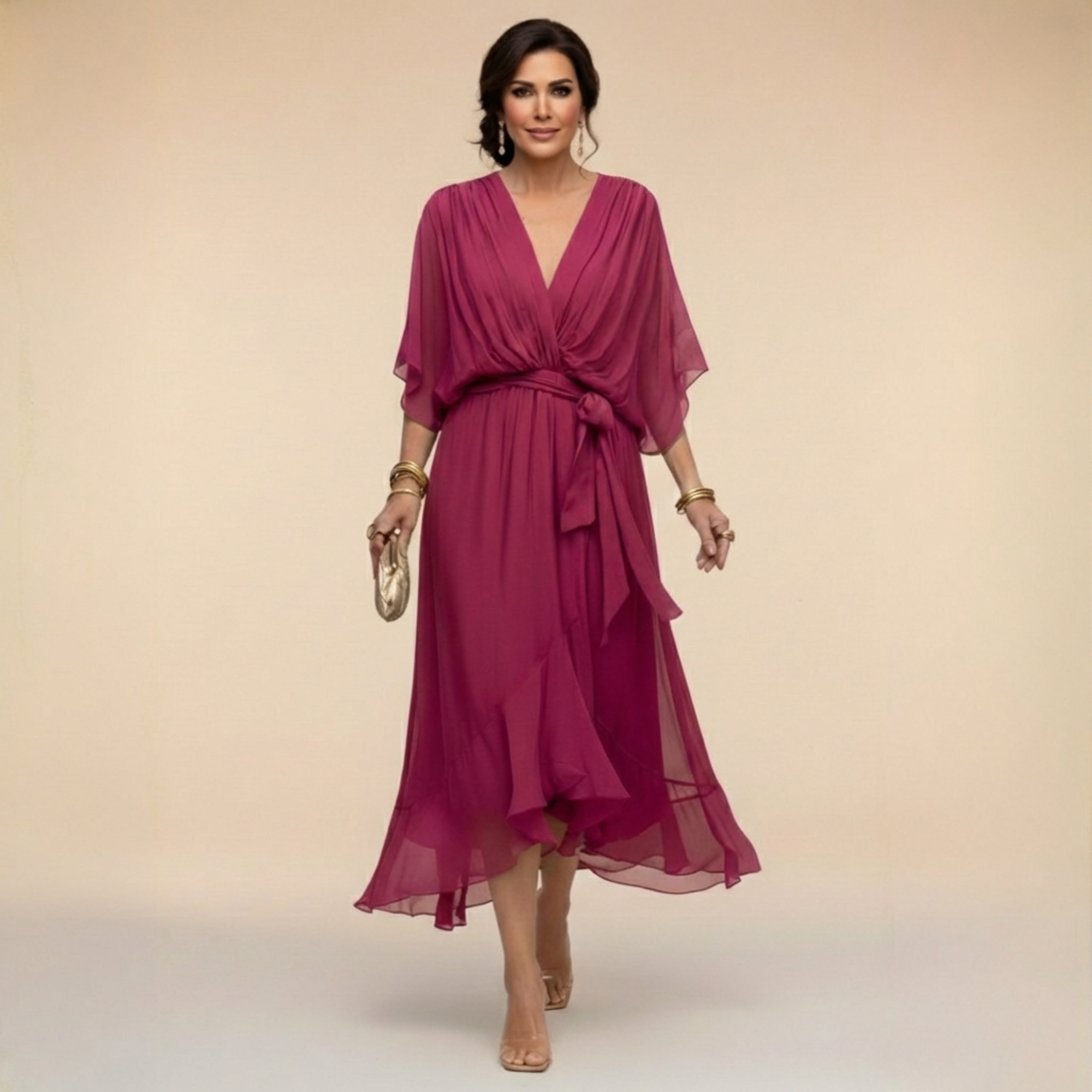 Carmen | V-Neck Chiffon Dress