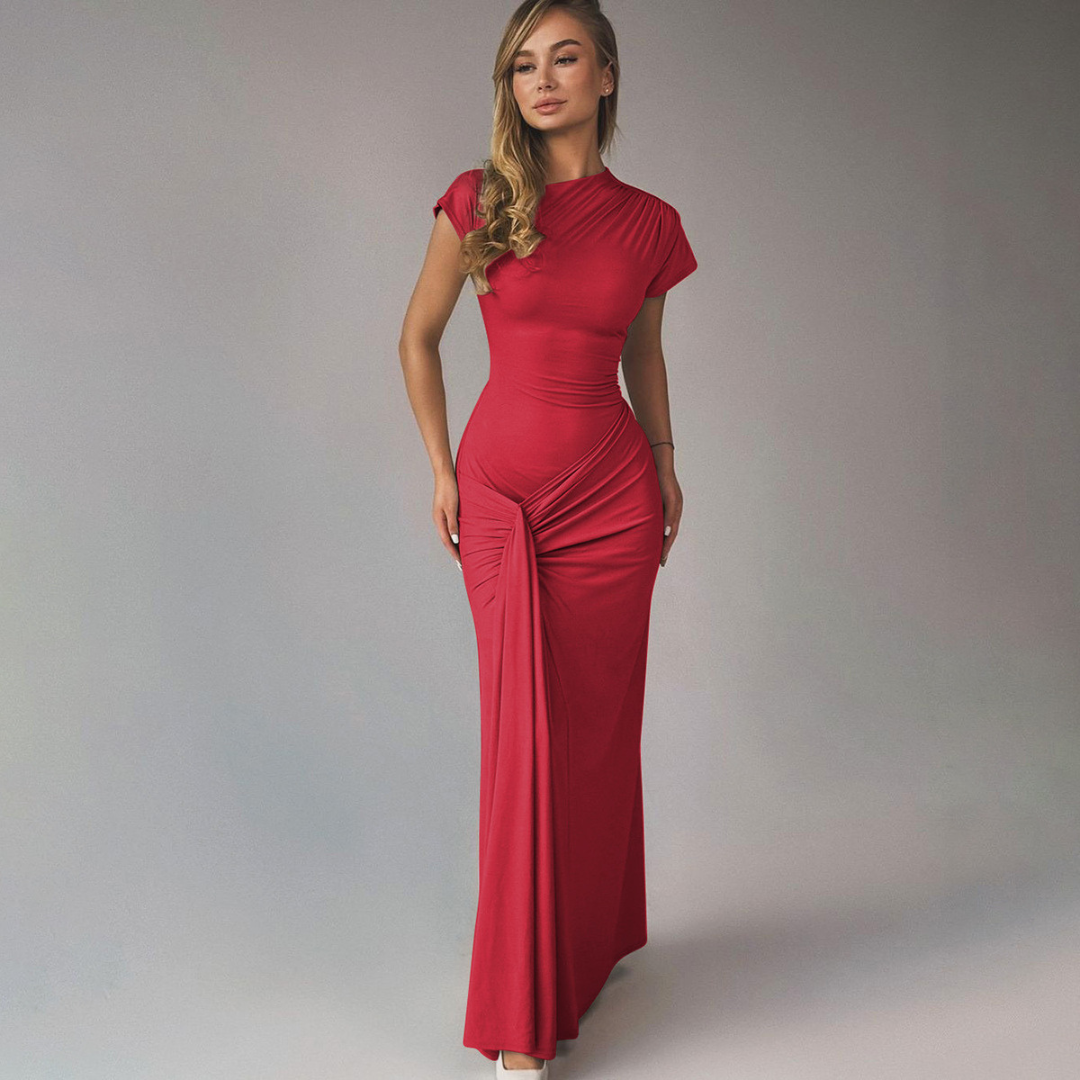 Aurora | Elegant Wrap Ruched Bodycon Formal Dress