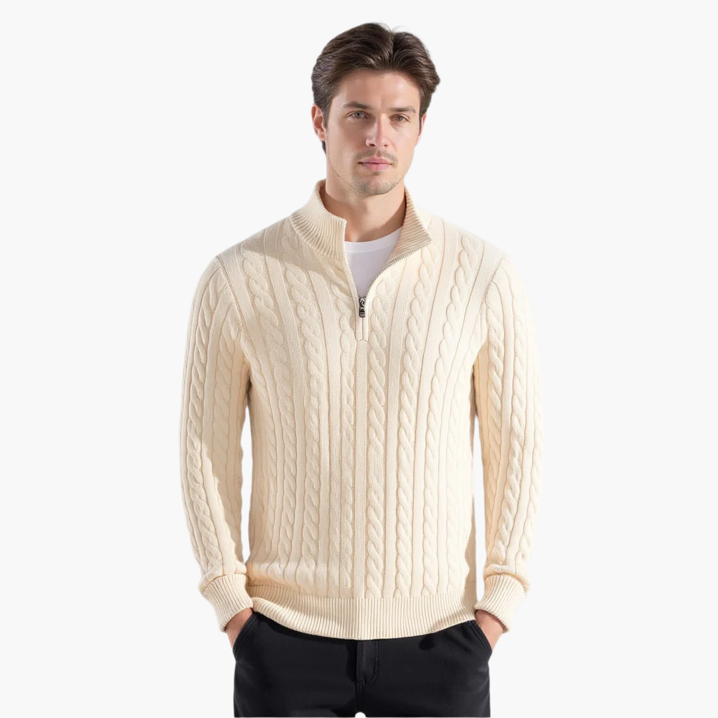 TAEBAEK™ Zipped Cable Sweater