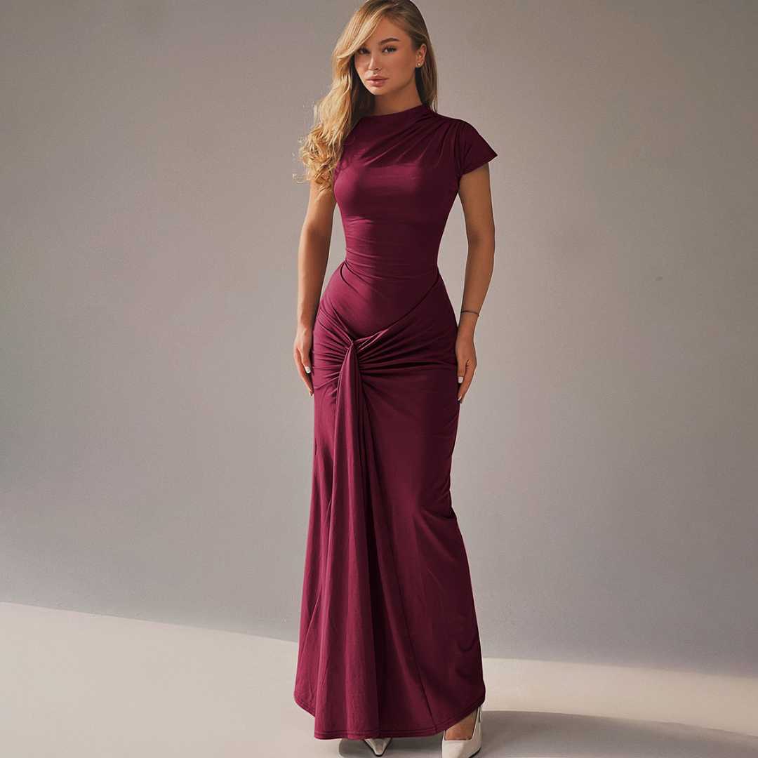 Aurora | Elegant Wrap Ruched Bodycon Formal Dress