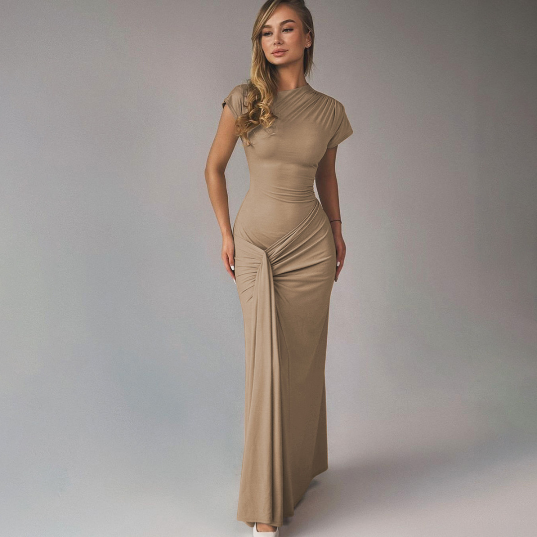 Aurora | Elegant Wrap Ruched Bodycon Formal Dress