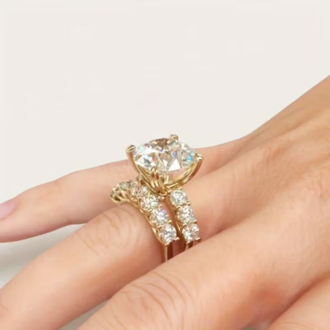 Radiant Solitaire Duo Ring