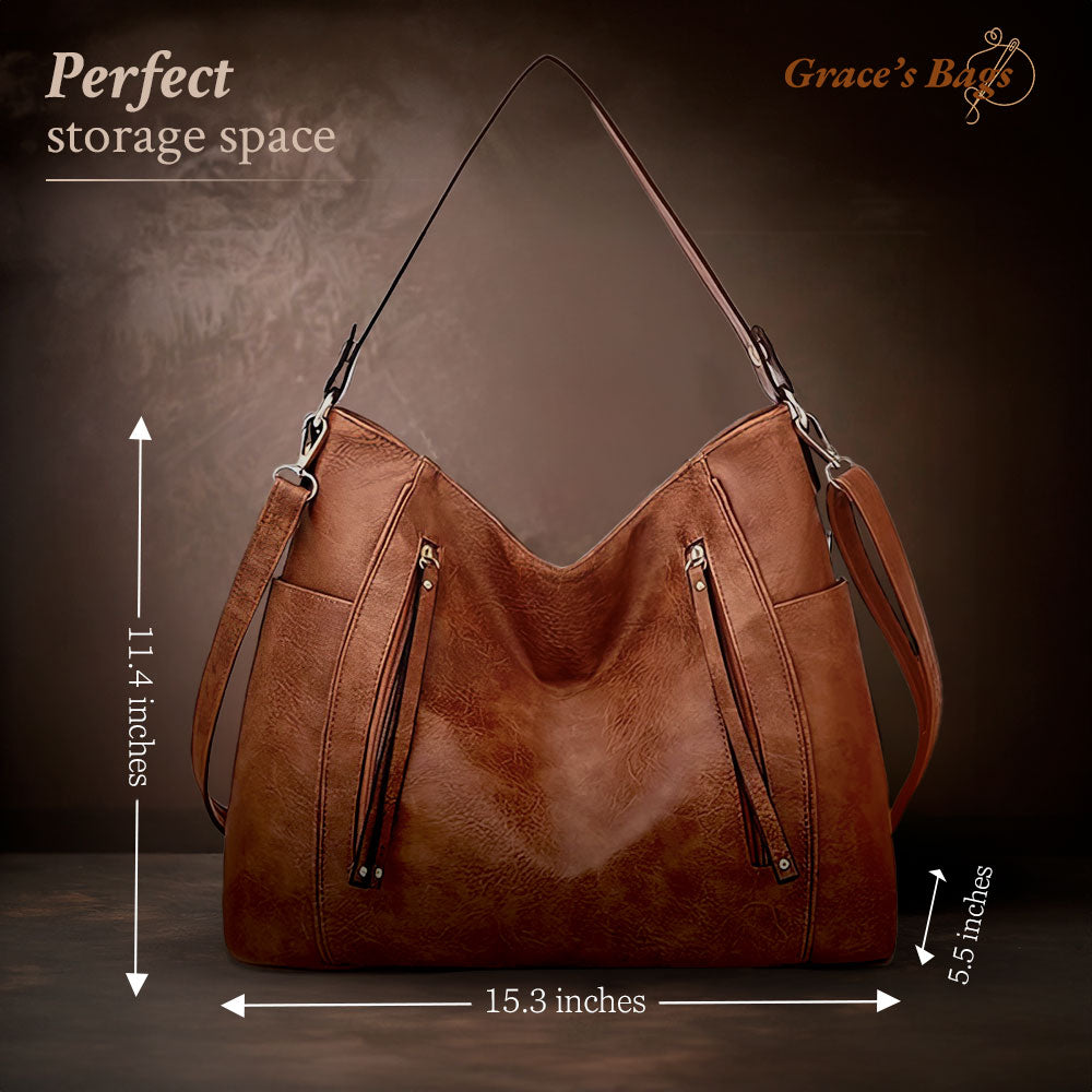 Barbara's Bags - Luxurious Elegance Leather Shoulder Bag