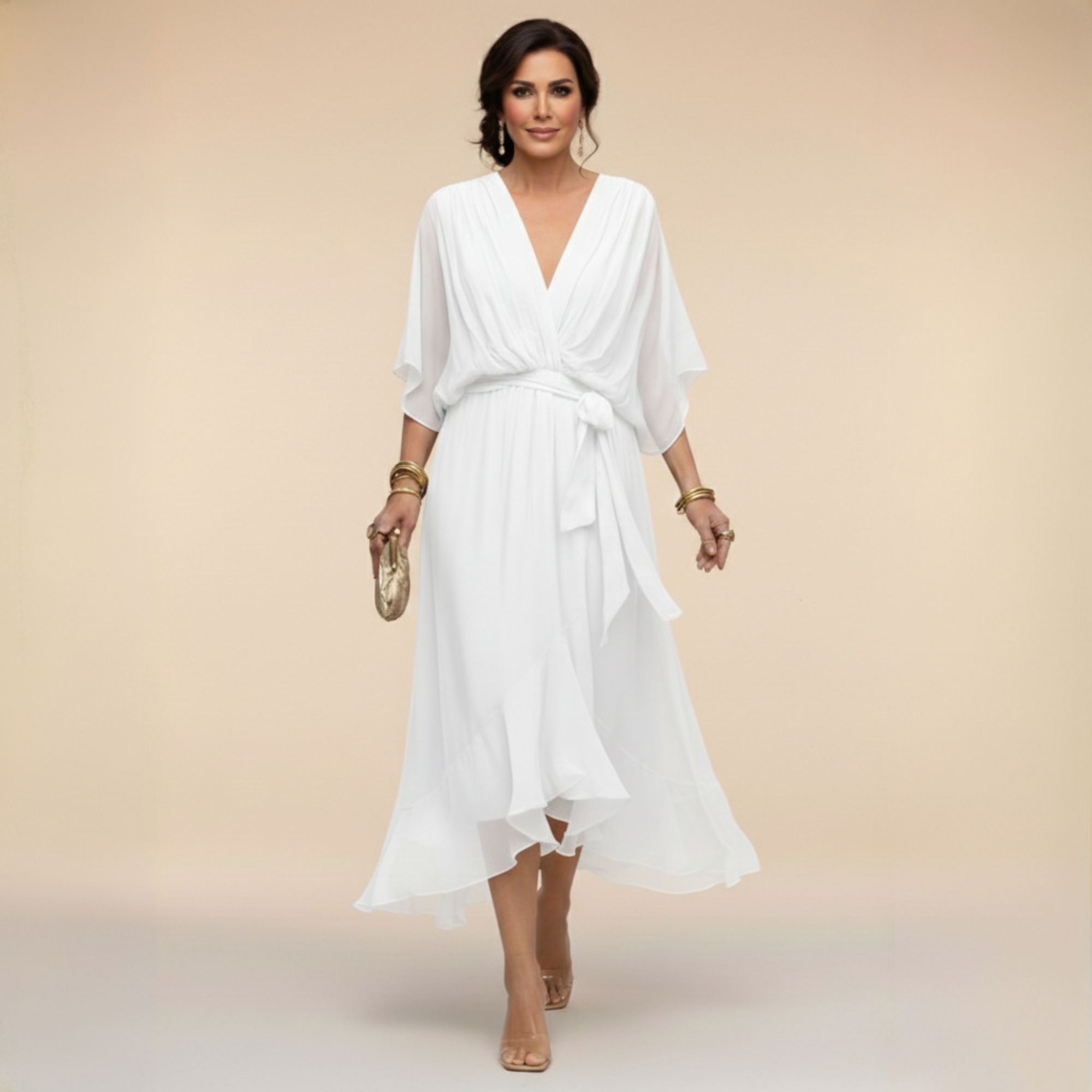 Carmen | V-Neck Chiffon Dress
