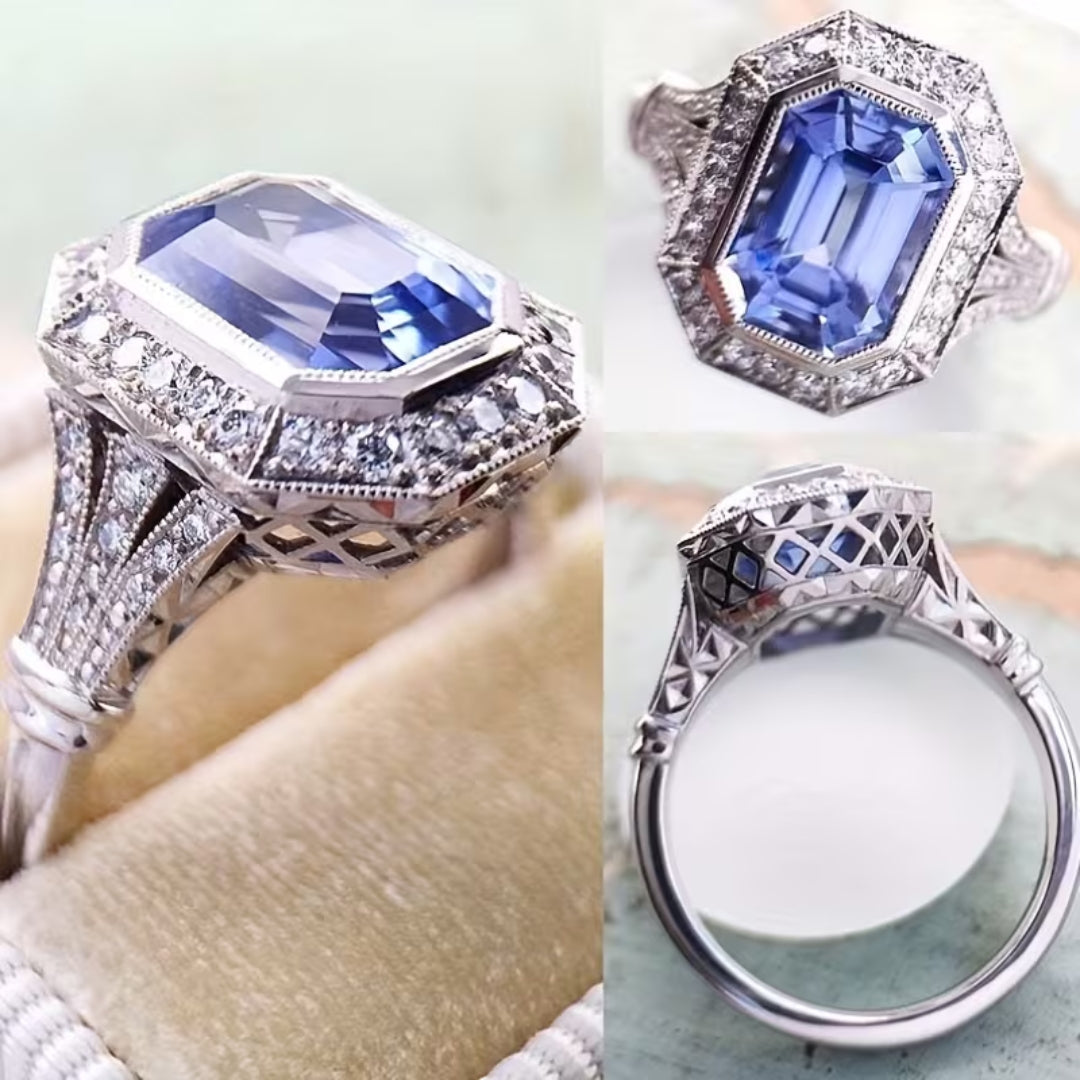 Vintage Sapphire Crown Ring