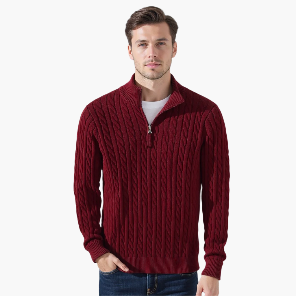 TAEBAEK™ Zipped Cable Sweater