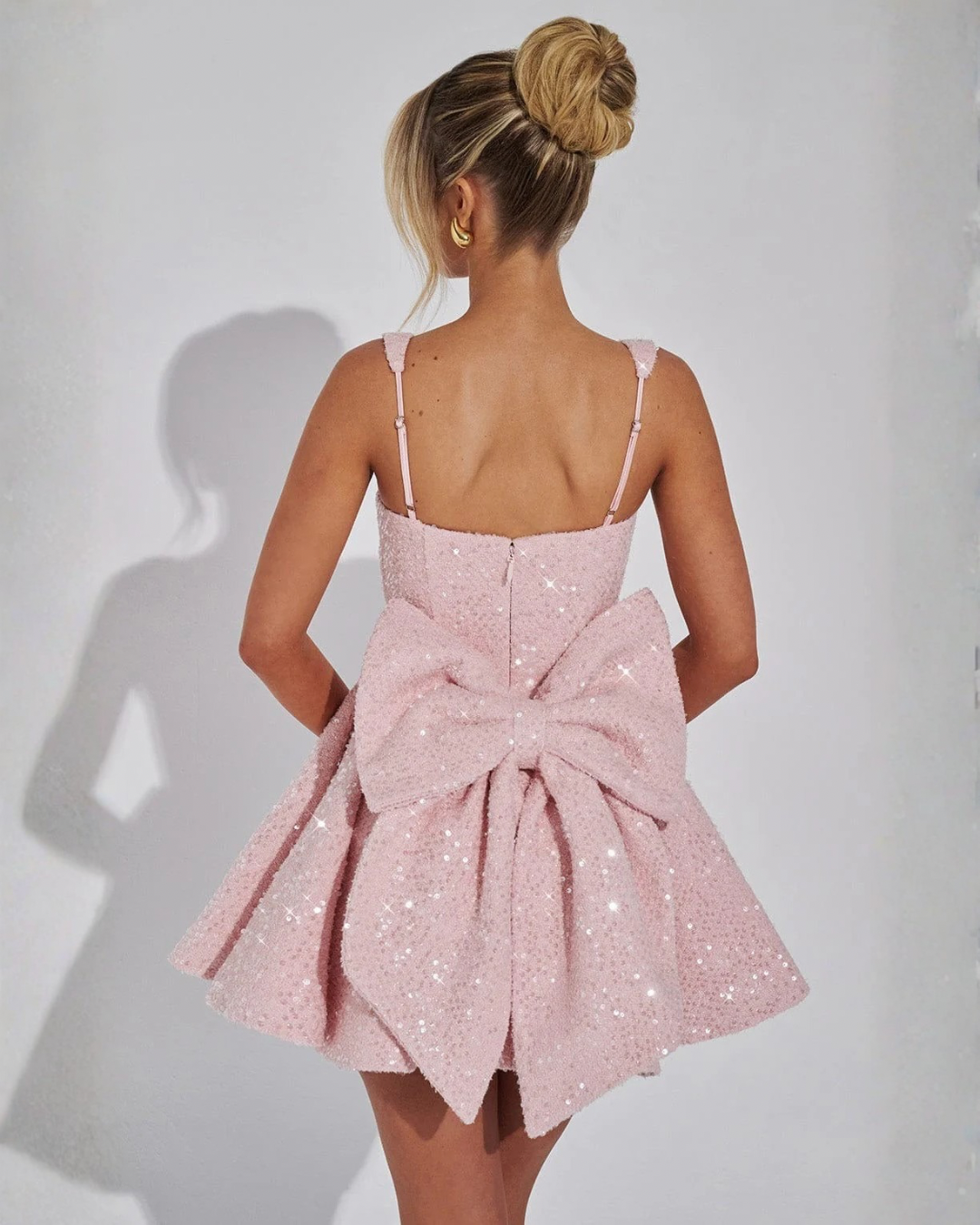 Victoria™ Dazzling Sequin Bow Mini Dress