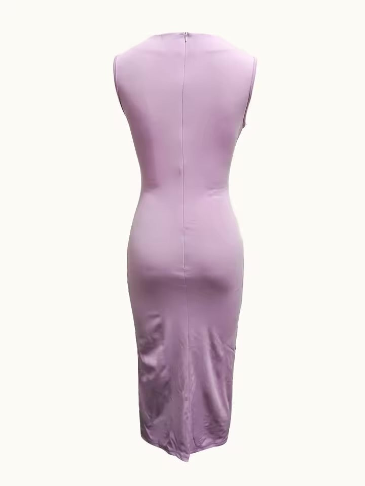 Delaney – Elegant Scoop Neck Bodycon Dress with Side Split