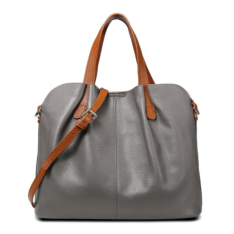 Alana | Genuine Leather Handbags Head Layer Cowhide Litchi Grain Women Handbag