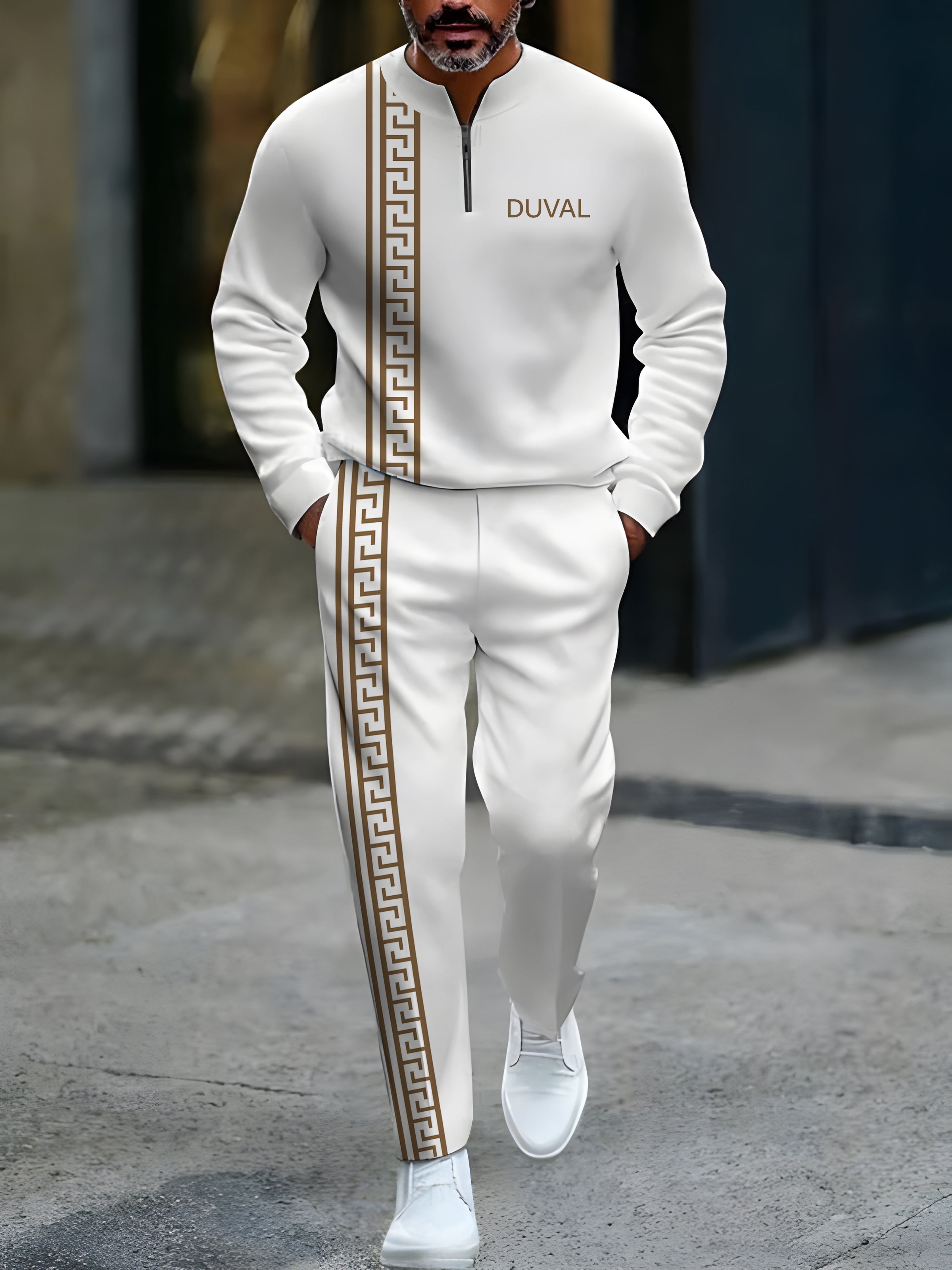 Zipper Long Sleeve Long Pants Two-Piece Set