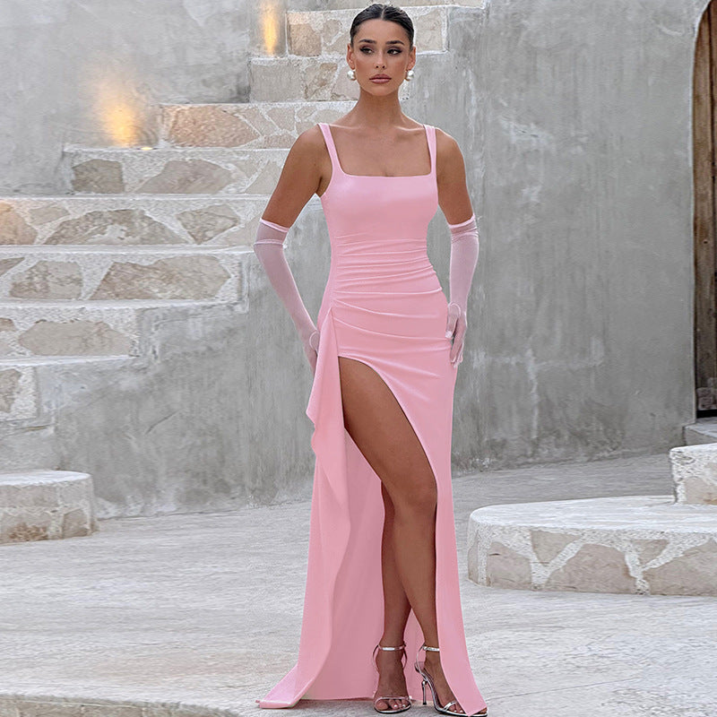 Marina | Elegant Formal Slip Maxi Dress with Open Back