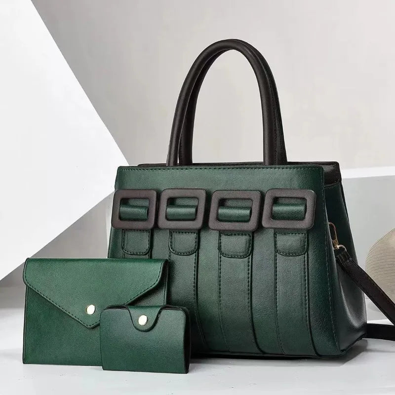 Barbara's Bags - Luxurious Statement 3-Piece Leather Bag Set
