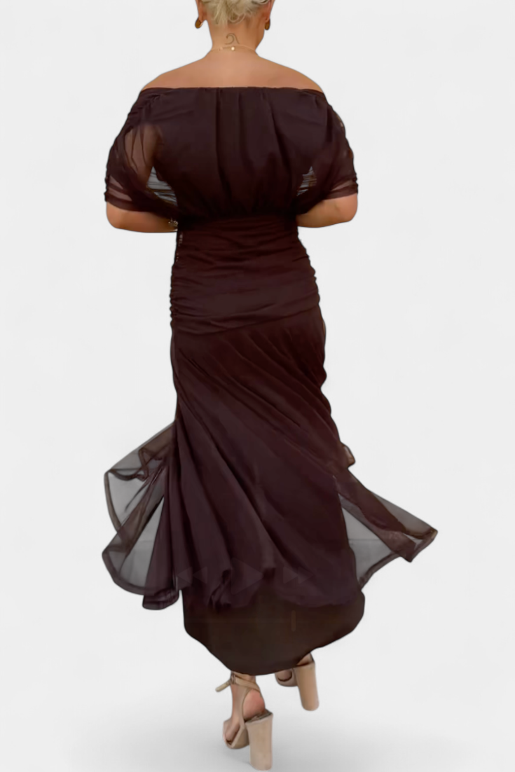 Elowen | Long floral dress with V-neck