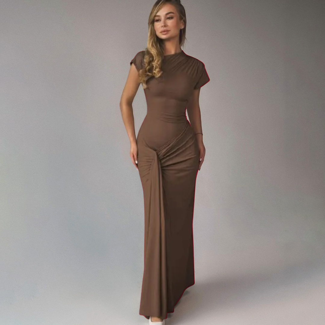 Aurora | Elegant Wrap Ruched Bodycon Formal Dress