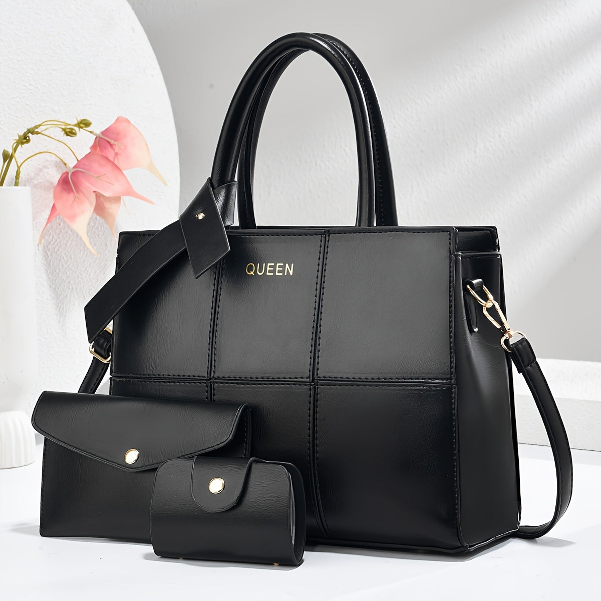 Barbara's Bags - Chic Leather 3-Piece Leather Bag Set