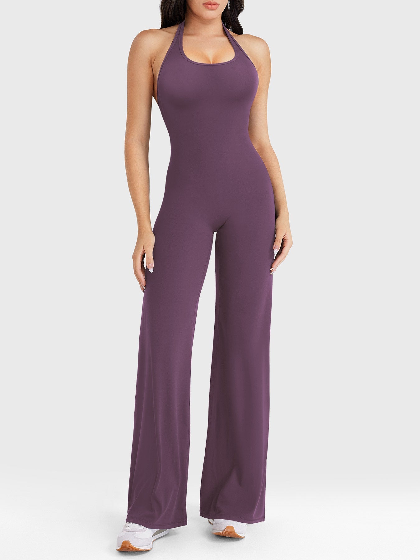 Velouré Cathylie Halter Straight Leg Jumpsuit