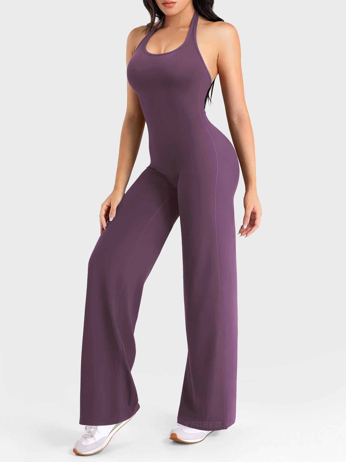 Velouré Cathylie Halter Straight Leg Jumpsuit