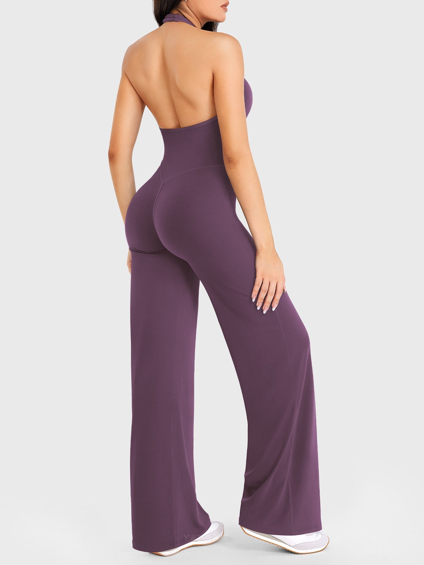 Velouré Cathylie Halter Straight Leg Jumpsuit