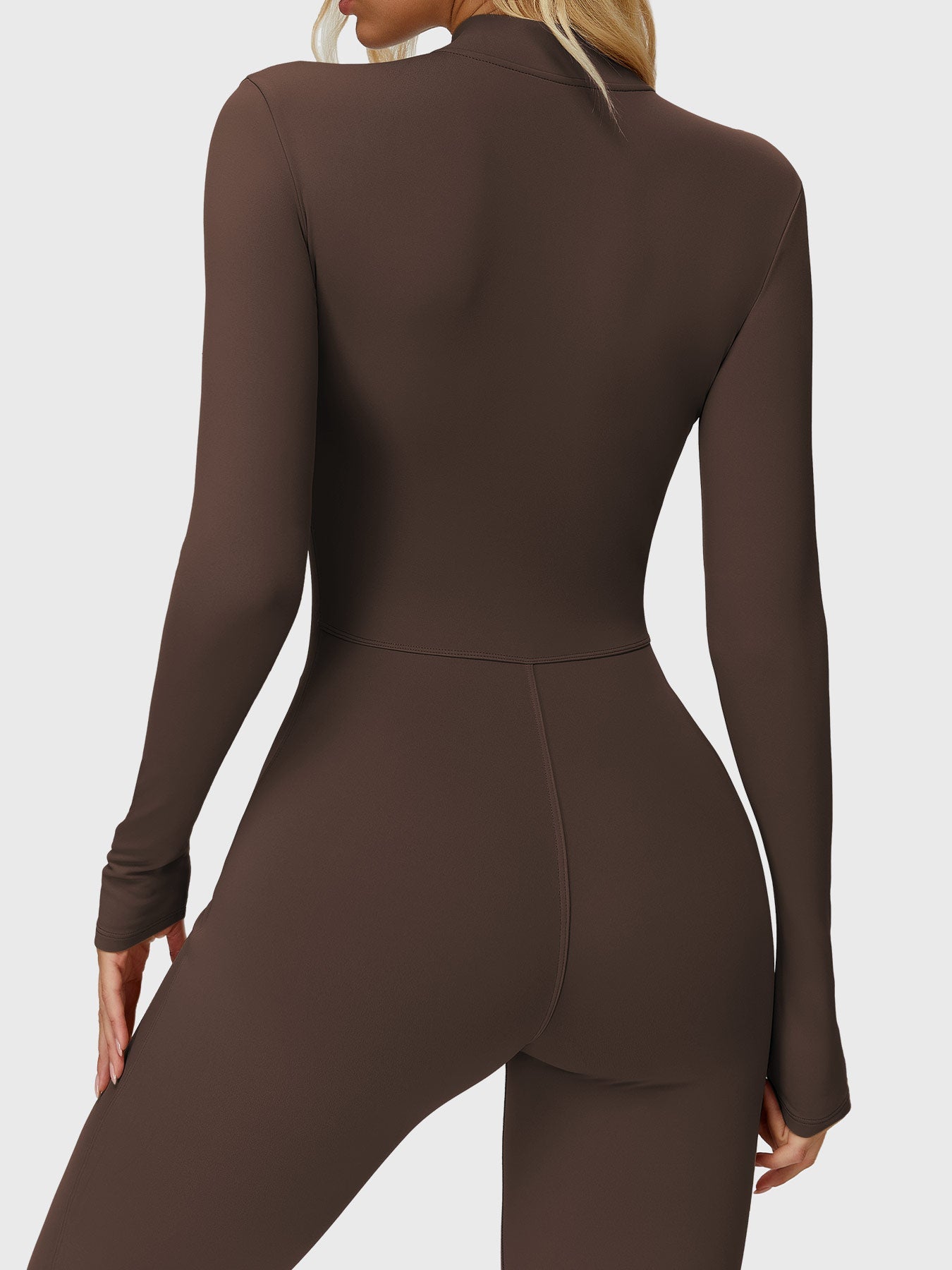 Velouré Belle Long Sleeve Zipper Flared Jumpsuit