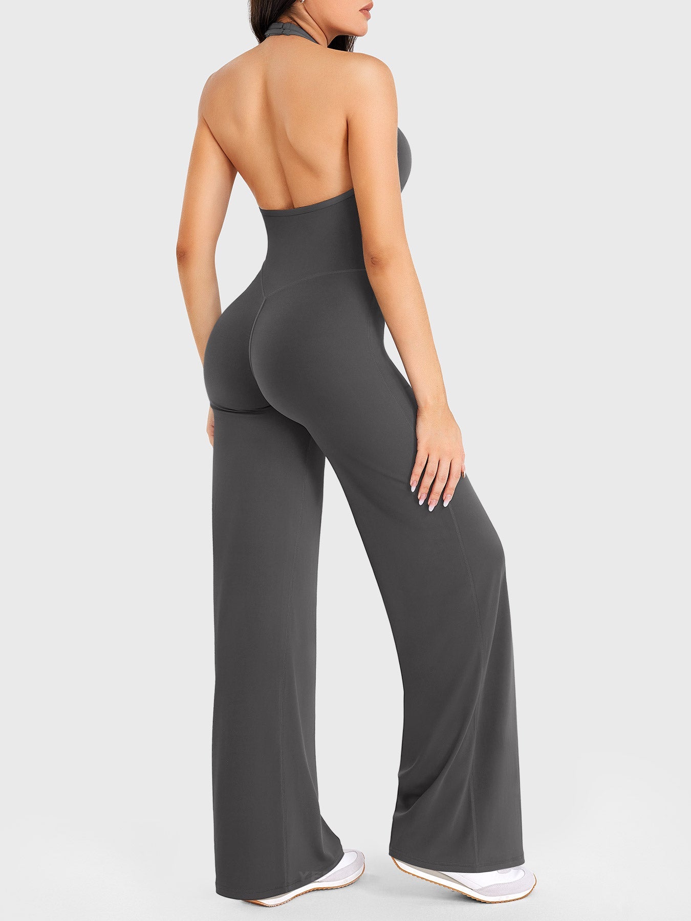 Velouré Cathylie Halter Straight Leg Jumpsuit