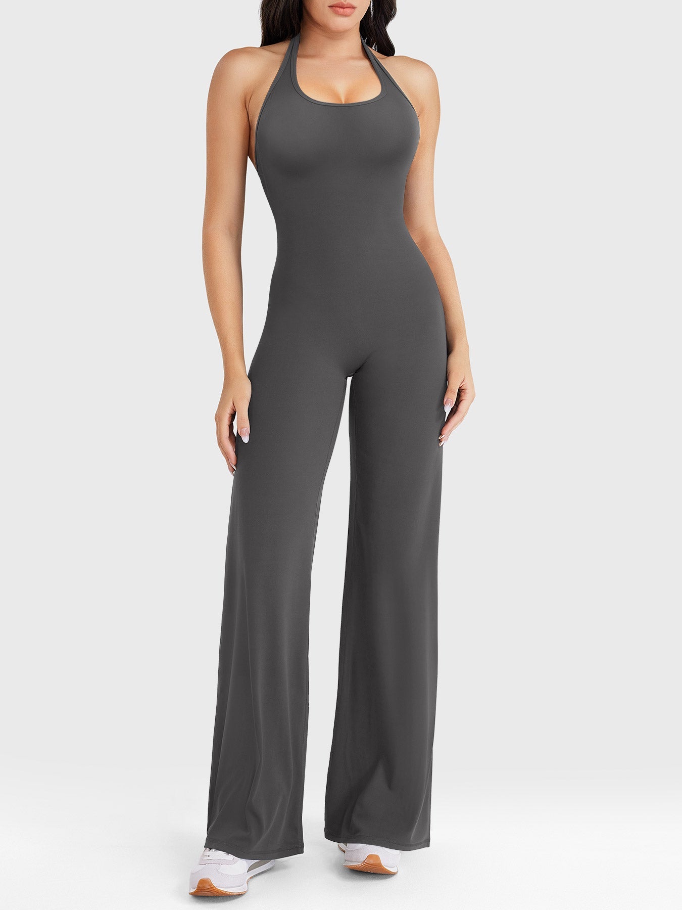 Velouré Cathylie Halter Straight Leg Jumpsuit