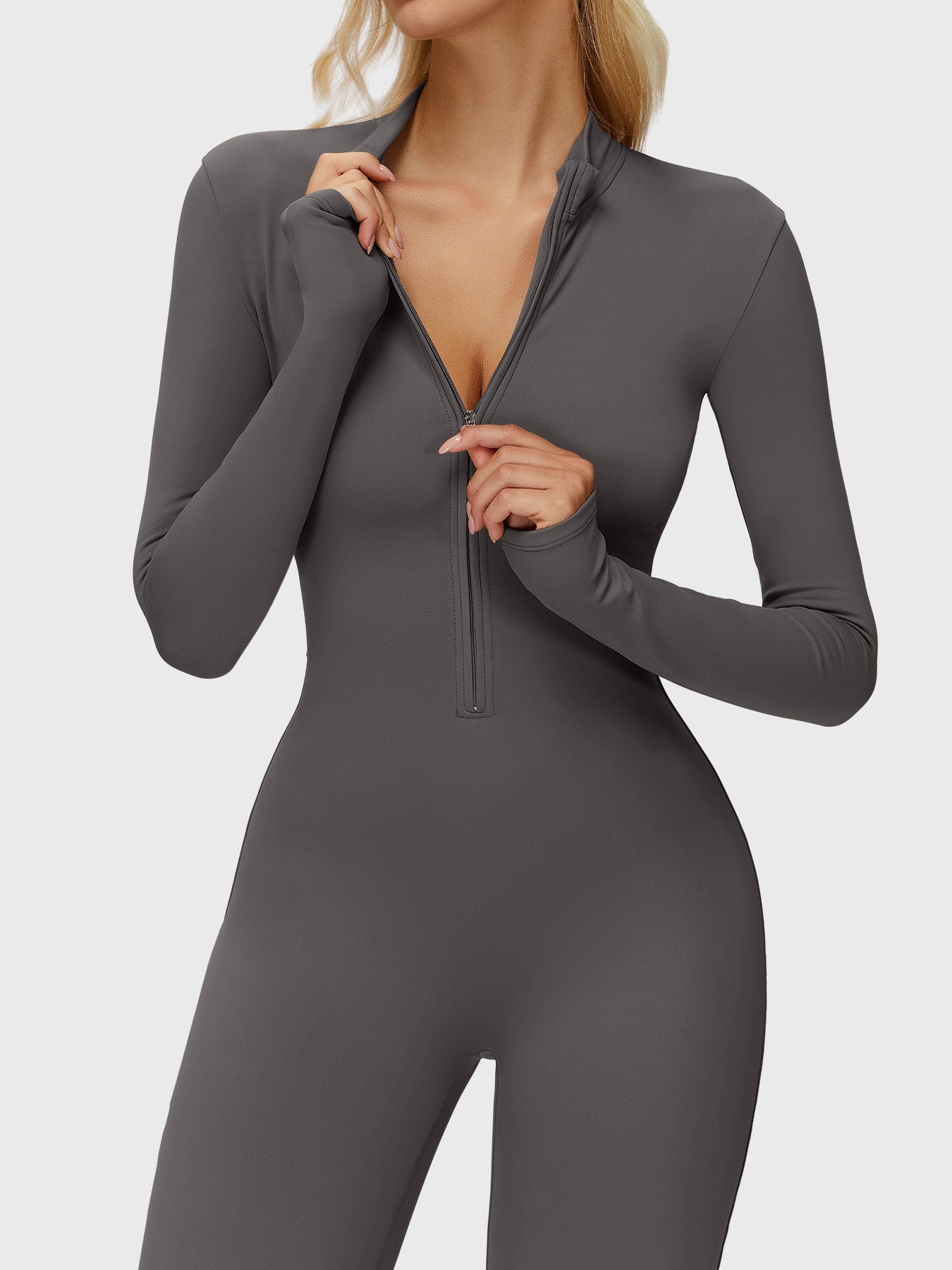 Velouré Belle Long Sleeve Zipper Flared Jumpsuit