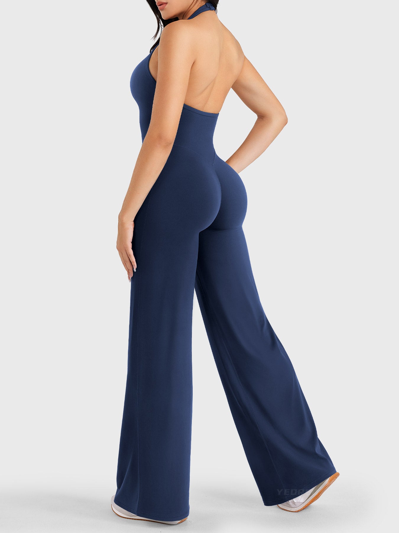 Velouré Cathylie Halter Straight Leg Jumpsuit