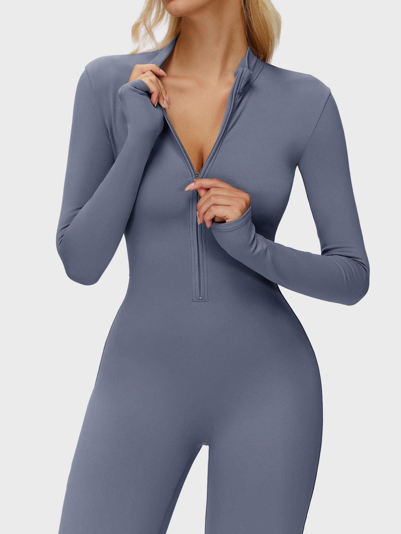 Velouré Belle Long Sleeve Zipper Flared Jumpsuit