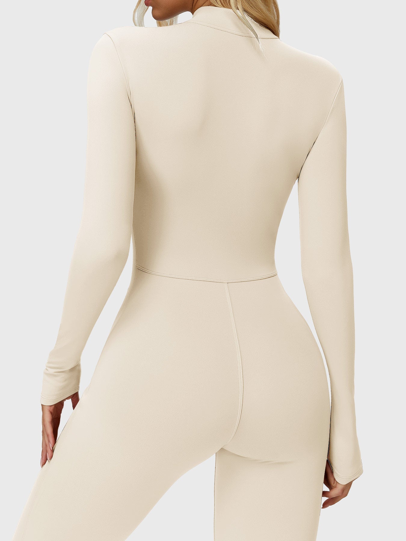 Velouré Belle Long Sleeve Zipper Flared Jumpsuit