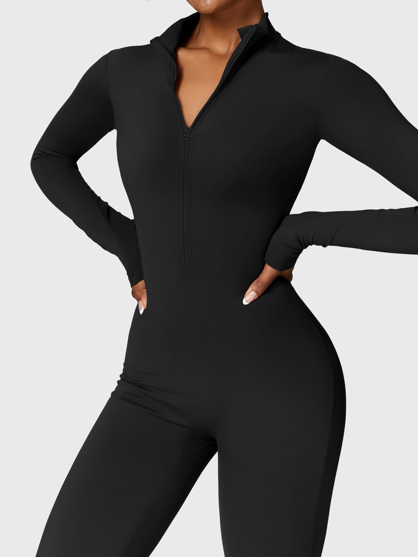 Velouré Belle Fleece Long Sleeve Zipper Jumpsuit
