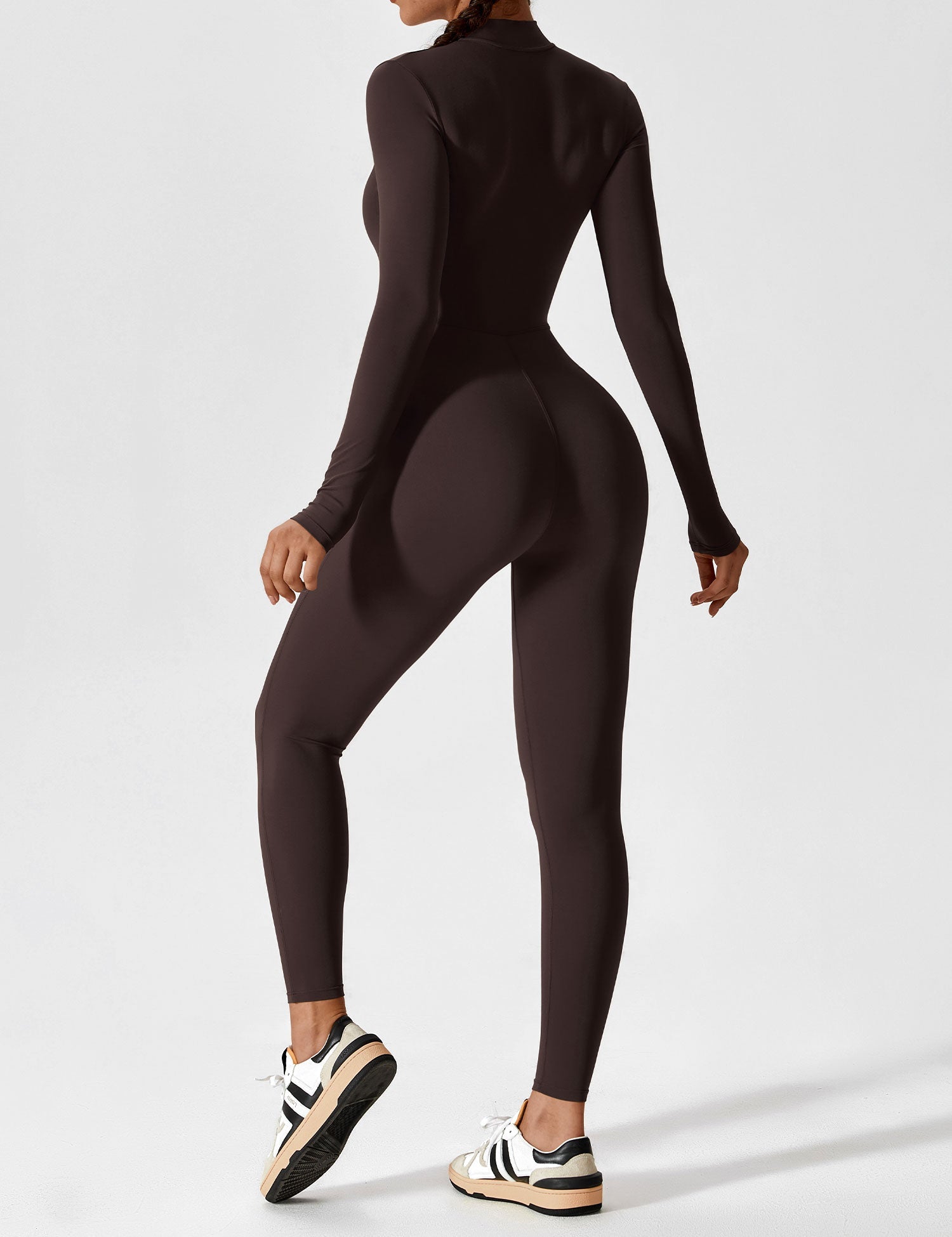 Velouré Long Sleeve Zipper Jumpsuit