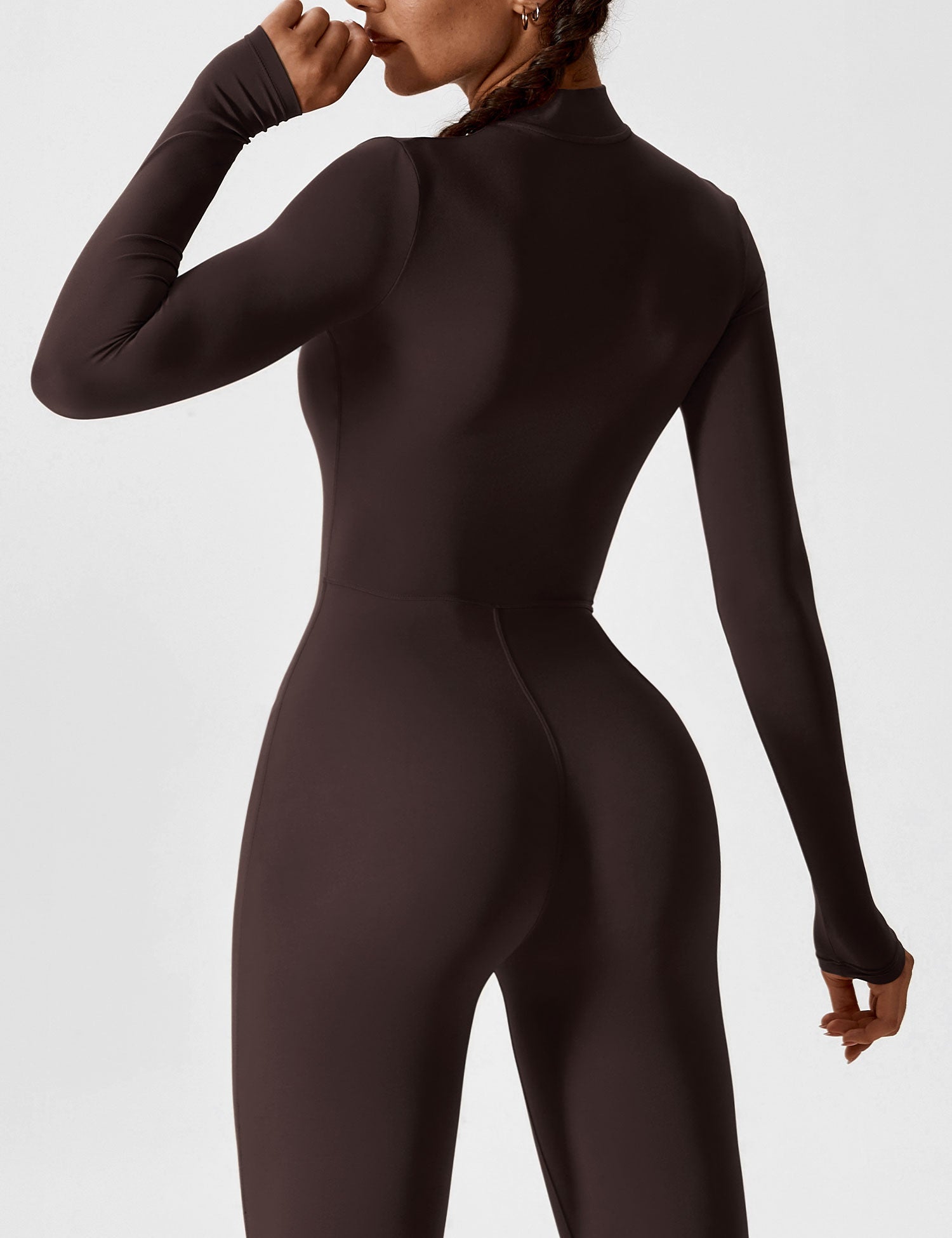 Velouré Long Sleeve Zipper Jumpsuit