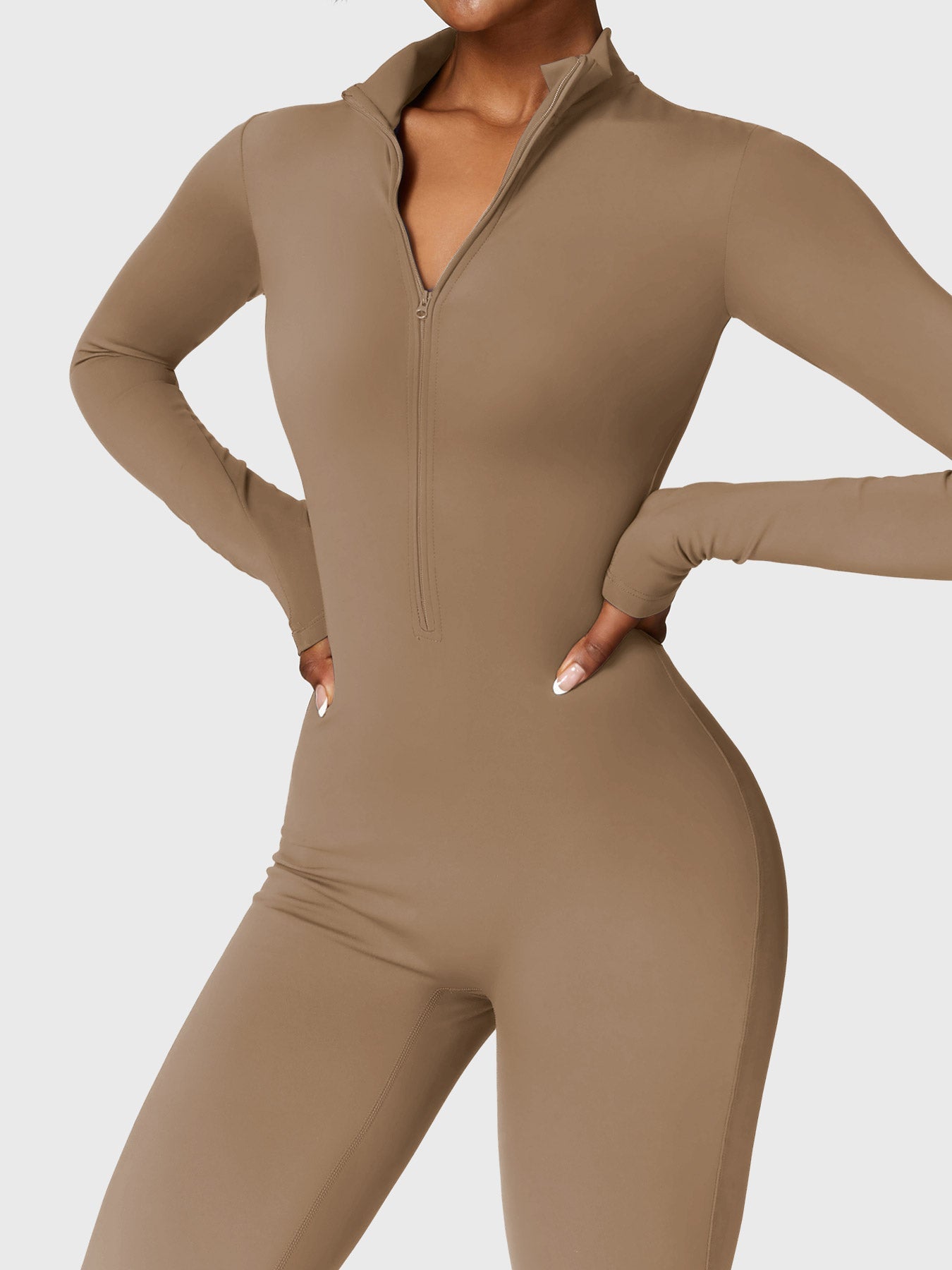 Velouré Belle Fleece Long Sleeve Zipper Jumpsuit