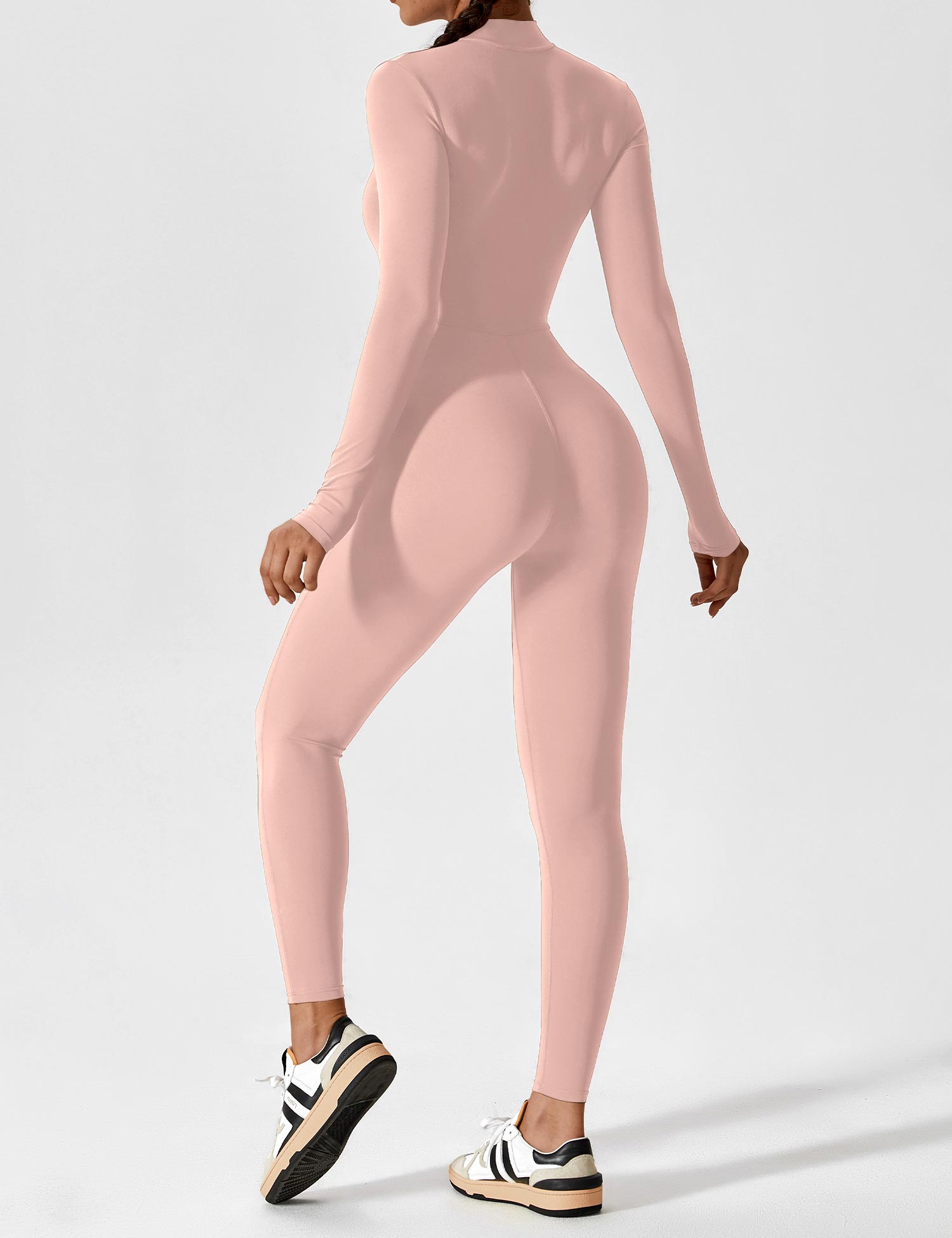 Velouré Long Sleeve Zipper Jumpsuit