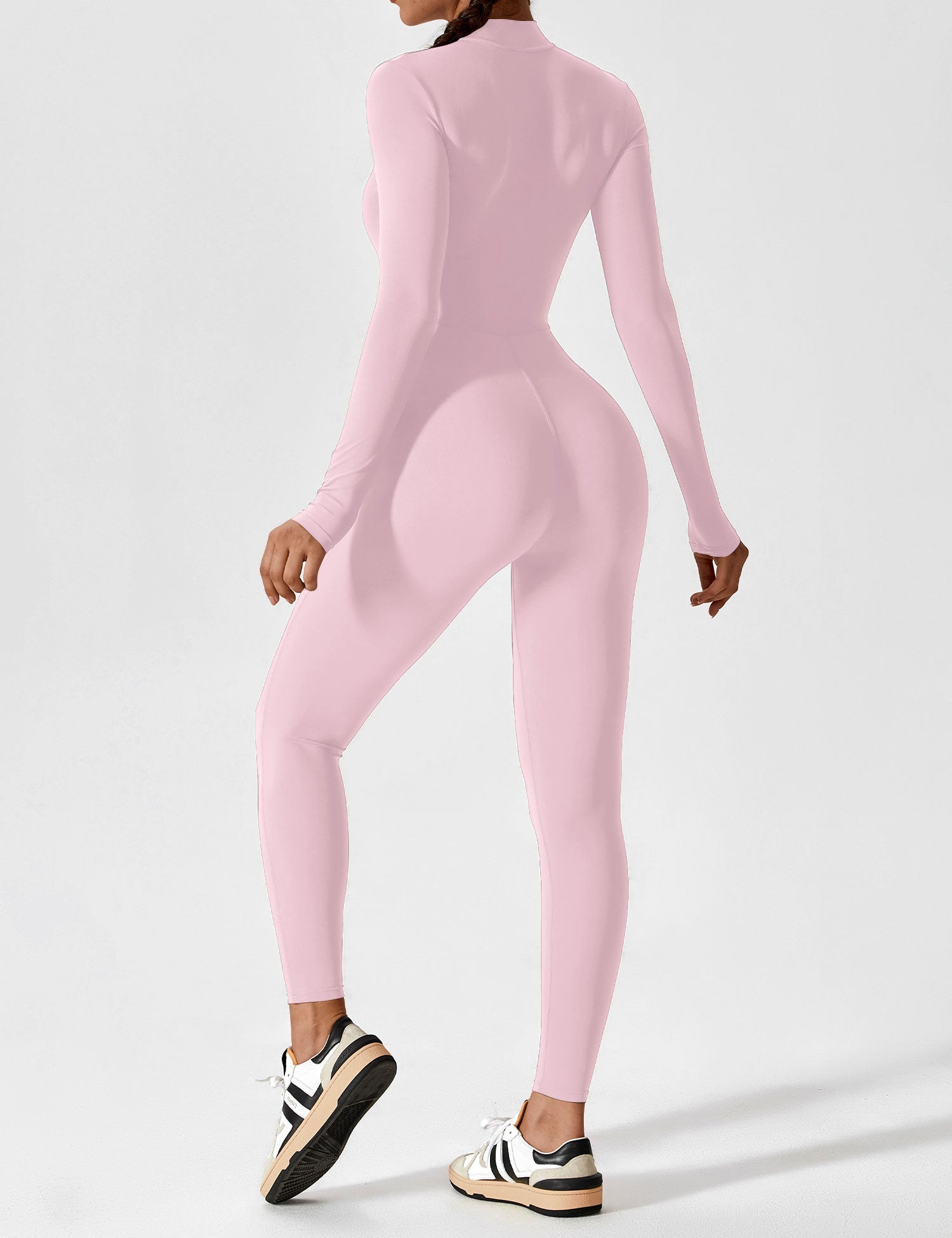 Velouré Long Sleeve Zipper Jumpsuit