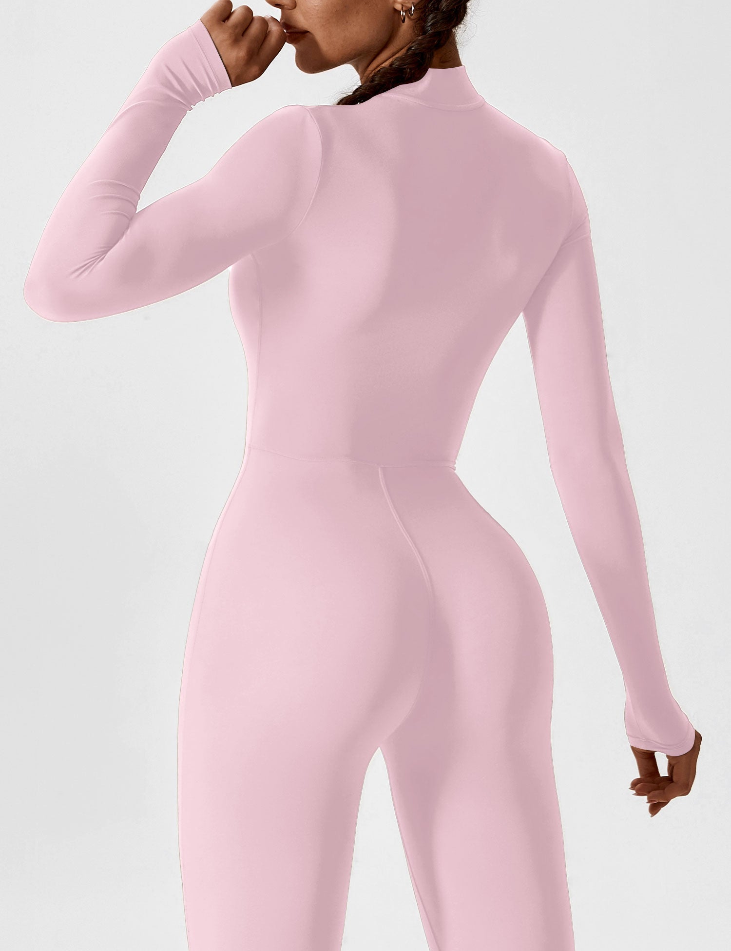Velouré Long Sleeve Zipper Jumpsuit