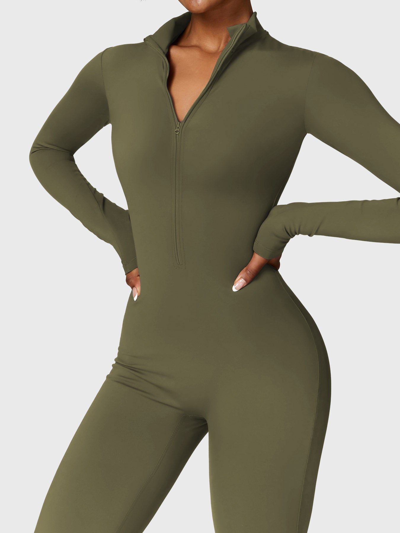 Velouré Belle Fleece Long Sleeve Zipper Jumpsuit