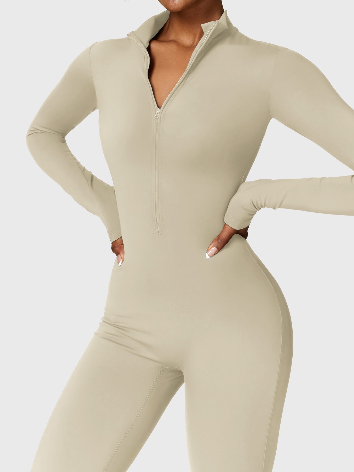 Velouré Belle Fleece Long Sleeve Zipper Jumpsuit