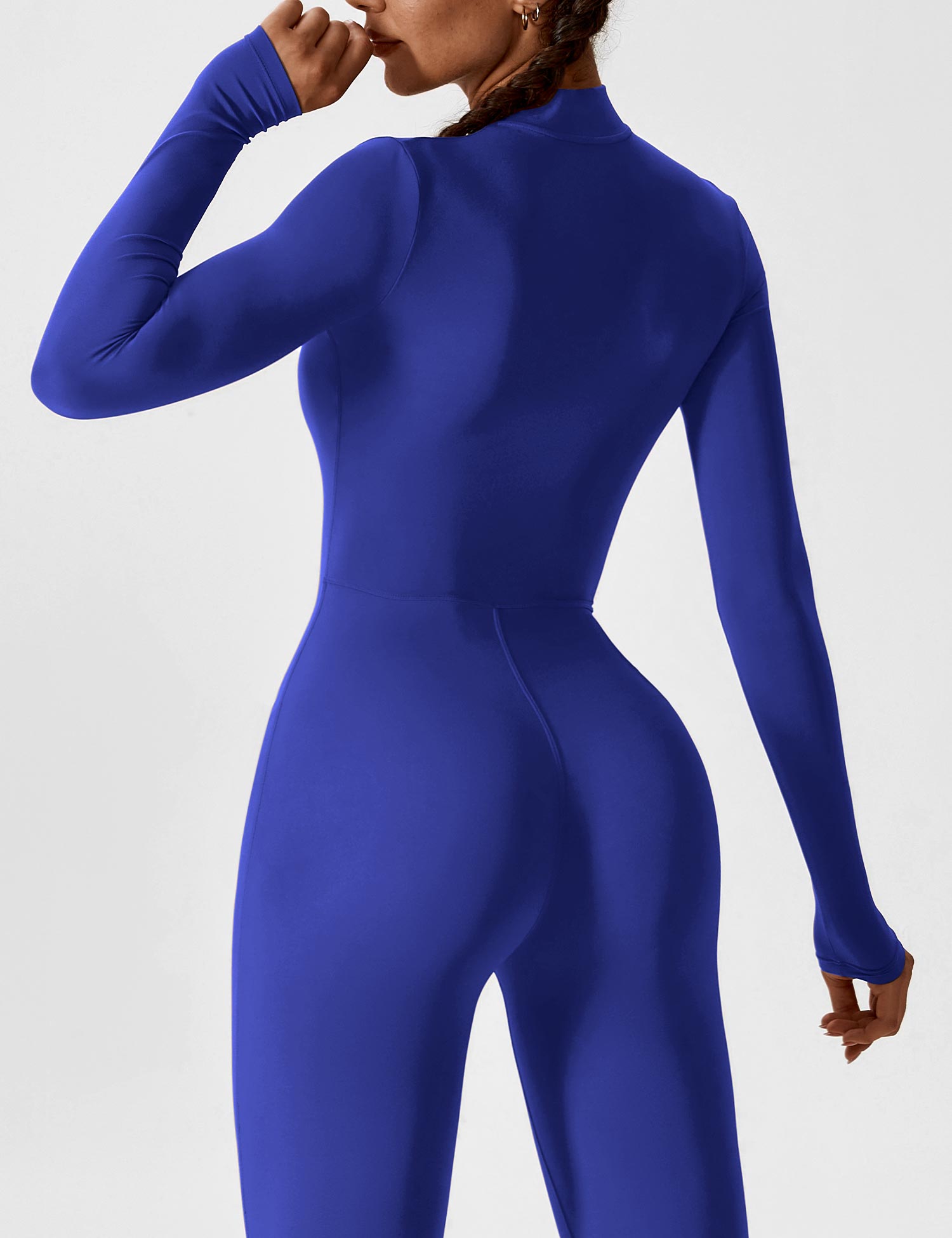 Velouré Long Sleeve Zipper Jumpsuit