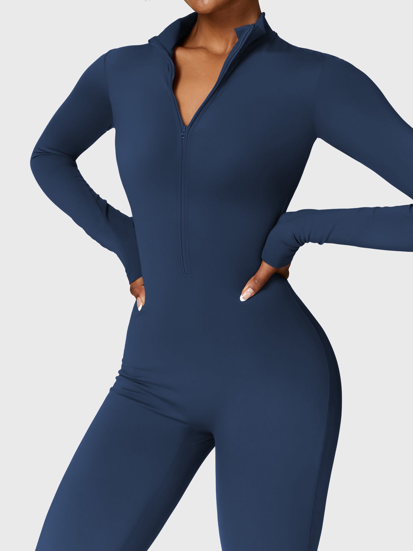 Velouré Belle Fleece Long Sleeve Zipper Jumpsuit