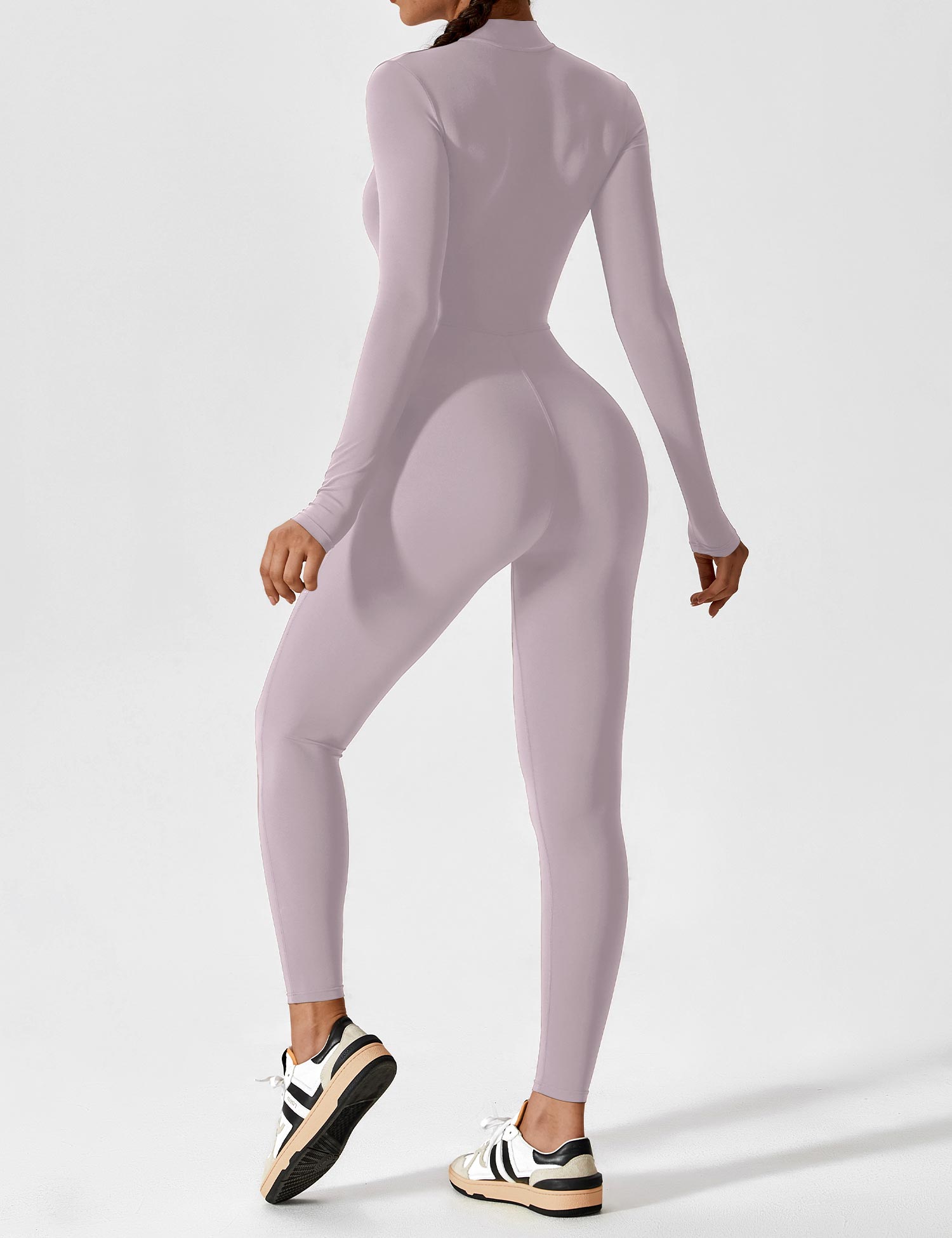 Velouré Long Sleeve Zipper Jumpsuit