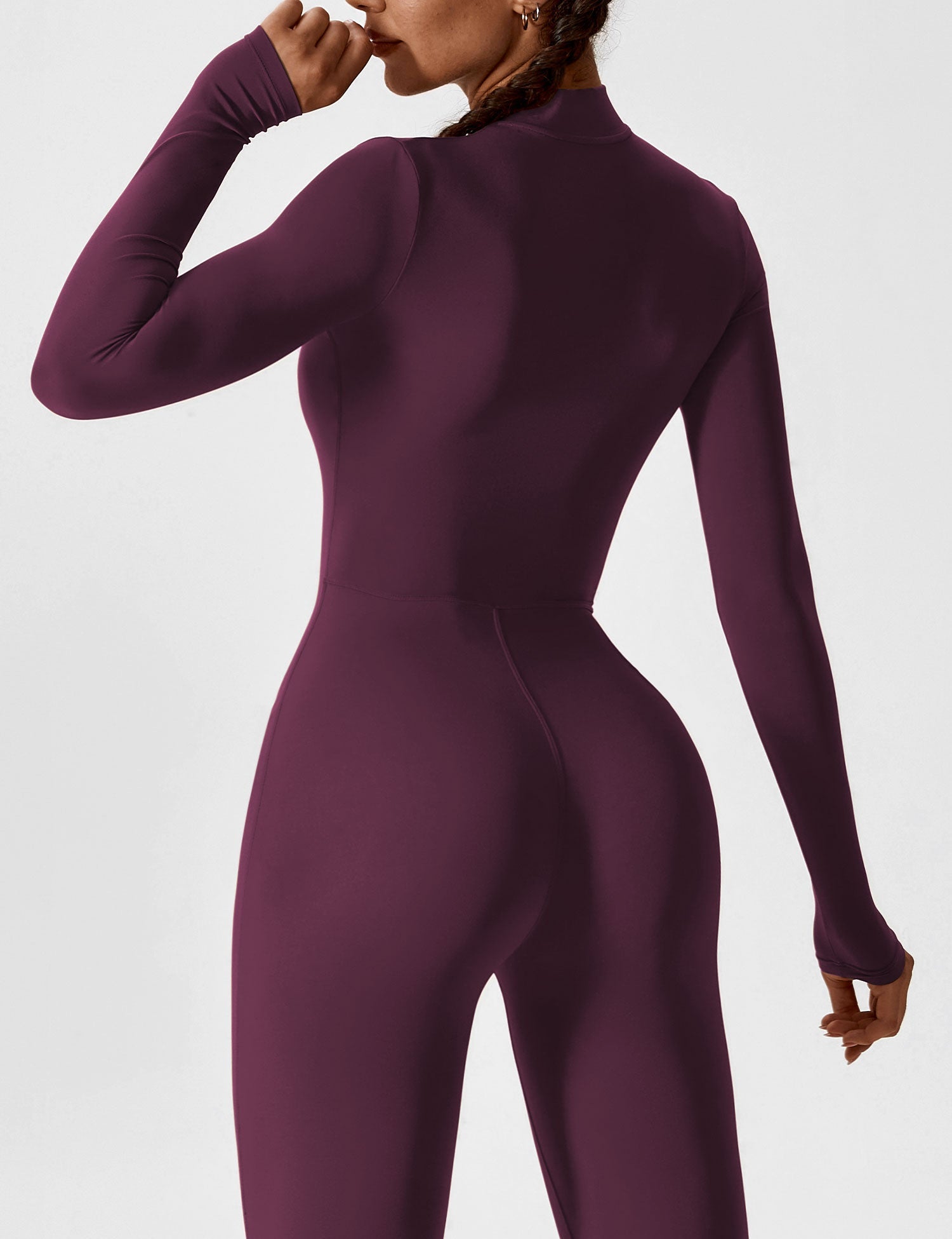 Velouré Long Sleeve Zipper Jumpsuit