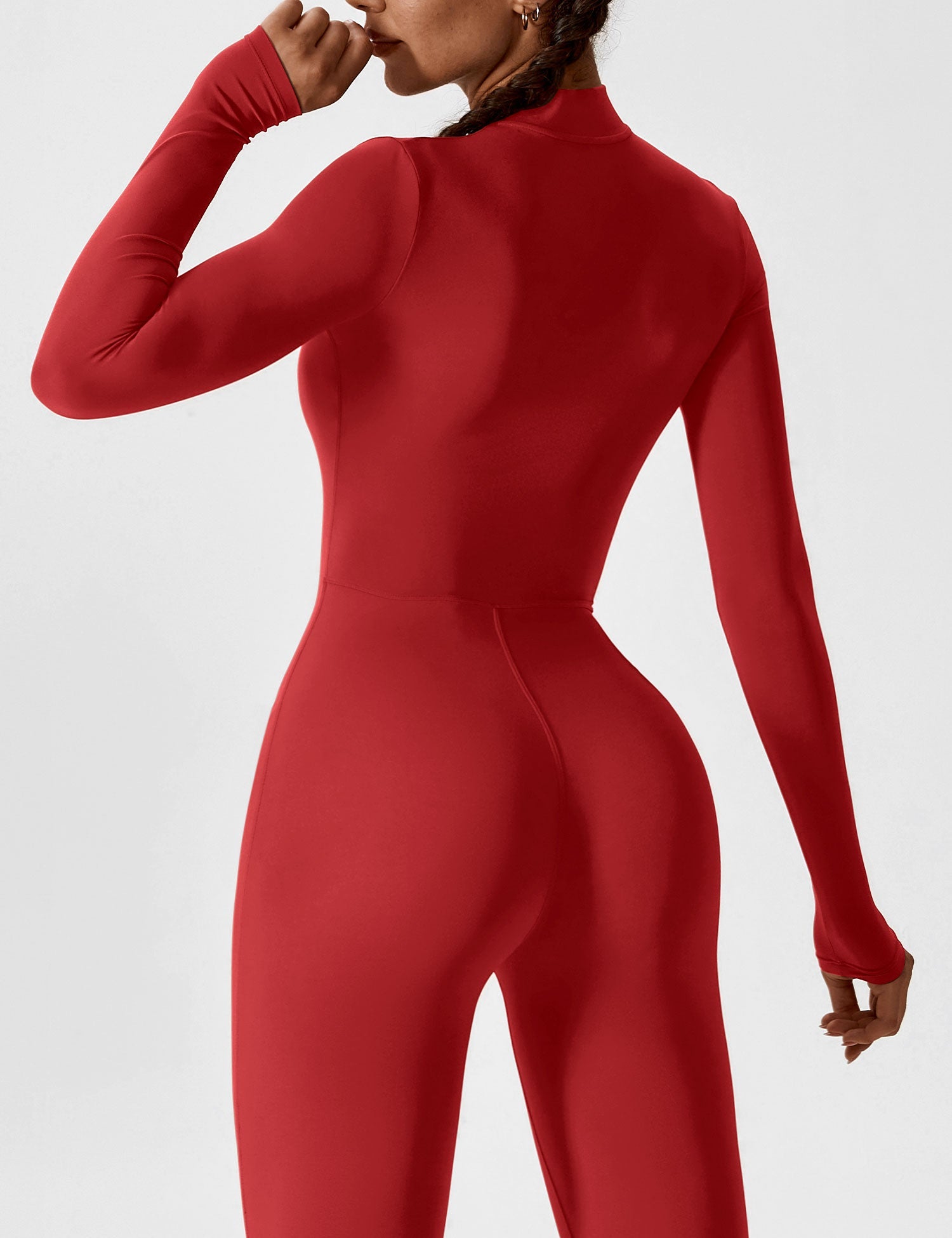 Velouré Long Sleeve Zipper Jumpsuit
