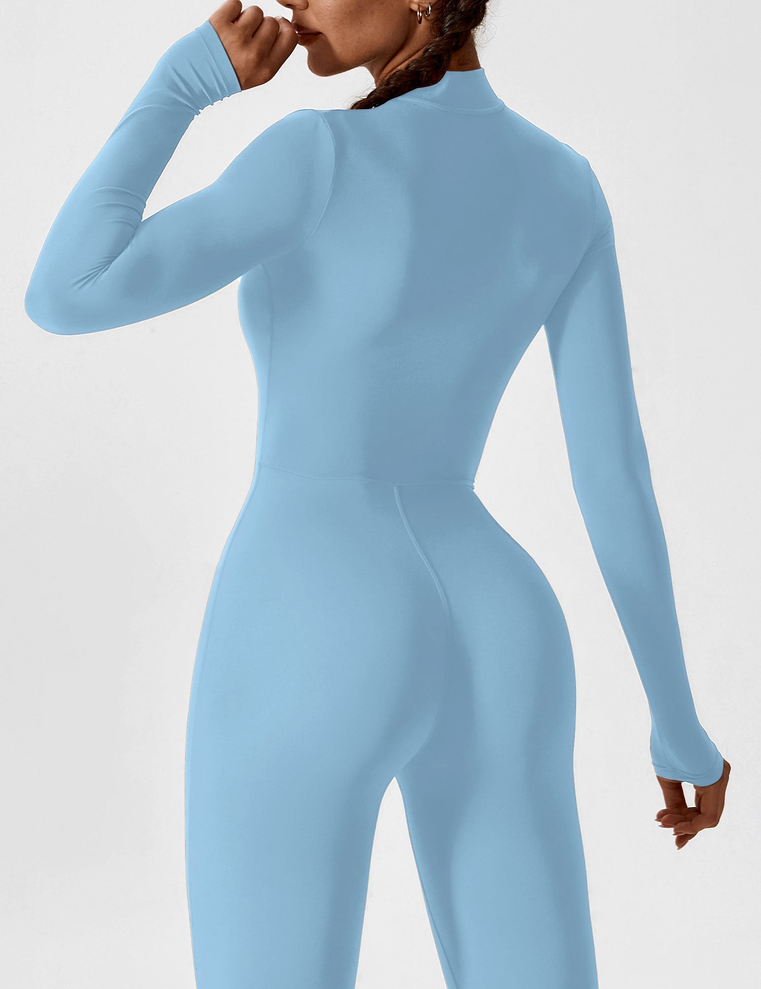 Velouré Long Sleeve Zipper Jumpsuit
